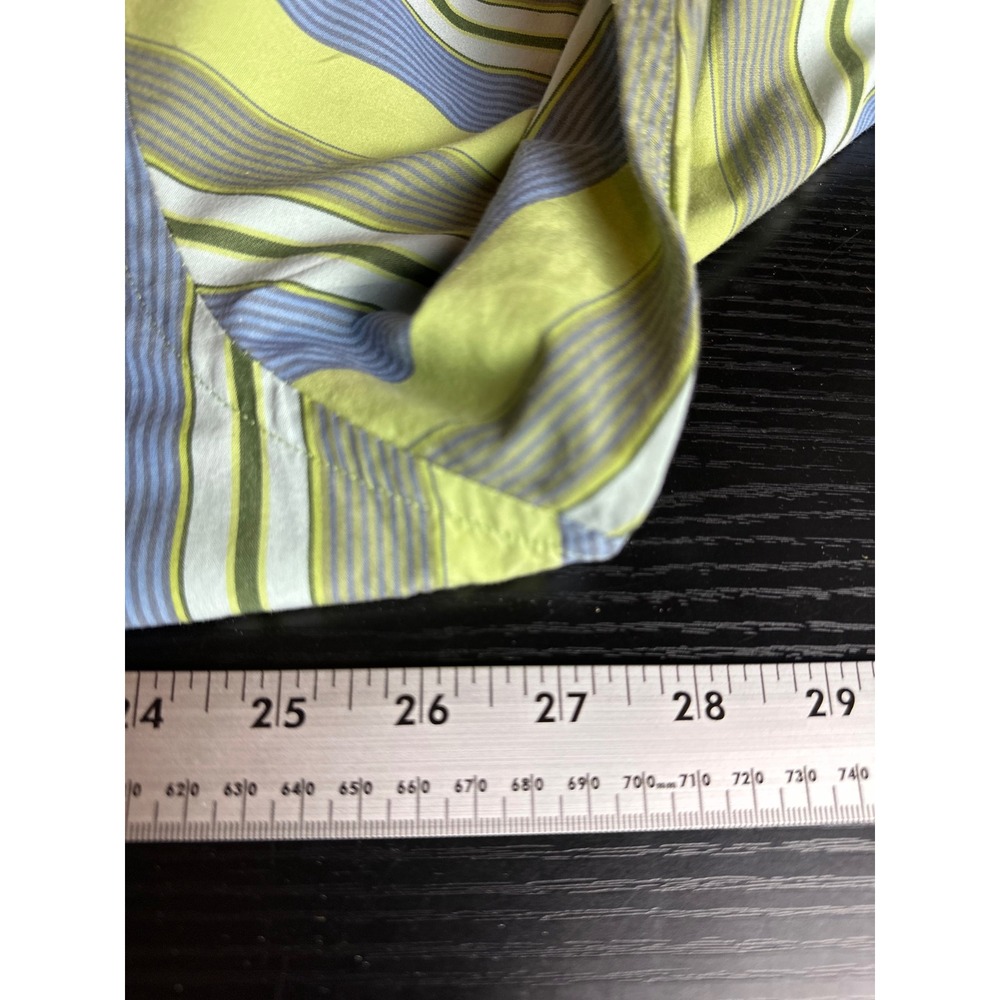 GAP Fitted Premium Mens Long Sleeve Striped Button Down Shirt Green Blue XL - Picture 7 of 9